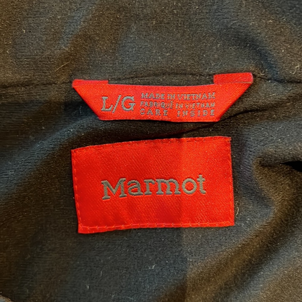 Marmot Kids Winter Ski Jacket, 2 layer, attached hood, red & black size Large - Picture 4 of 8